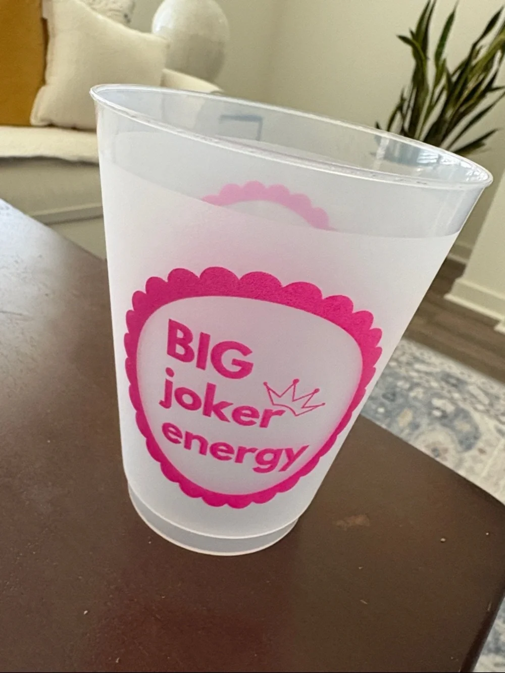 Pink Logo Frosted Party Cup